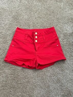 Refuge High-Waist Red Shorts